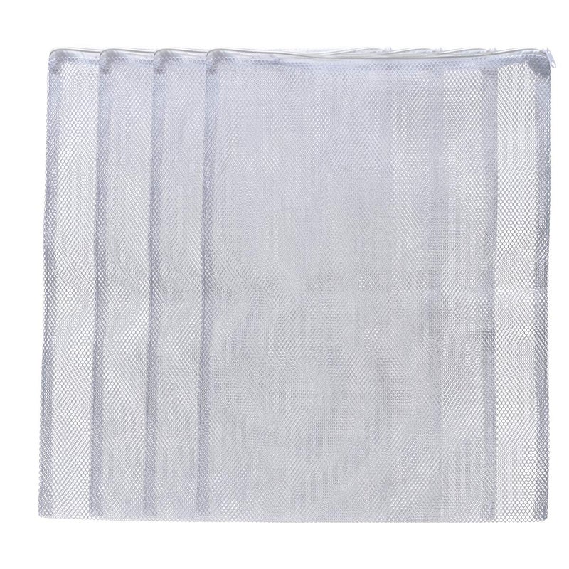ALEGI Large Filter Media Bags,Aquarium Mesh Bags with Plastic Zipper,White Net Bags for Bio Balls, Ammonia Remover 17.8" by 13.5" (4pcs) - Image 3